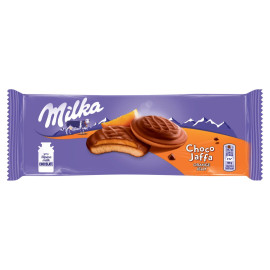 Milka Choco Jaffa Biszkopty z galaretką o smaku pomarańczowym oblewane czekoladą mleczną 147 g