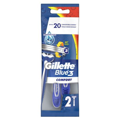 Gillette Blue3 Comfort Jednorazowa maszynka do golenia dla mężczyzn, 2 sztuki