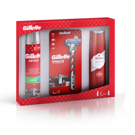 Gillette Maszynka do golenia+ 1 Ostrze + Gillette Series Żel do golenia + Old Spice Żel pod prysznic