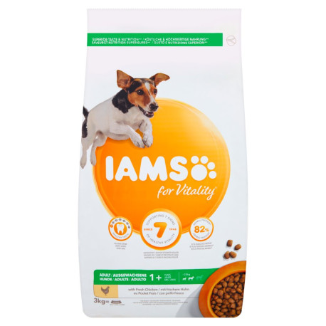 IAMS for Vitality Karma dla dorosłych psów ras małych i średnich ze świeżym kurczakiem 3 kg