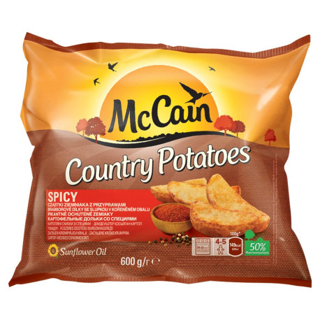 McCain Country Potatoes Spicy Cząstki ziemniaka z przyprawami 600 g