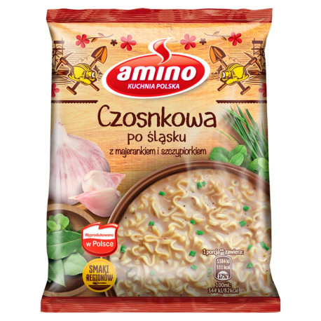 Amino Zupa błyskawiczna czosnkowa po śląsku z majerankiem i szczypiorkiem 61 g