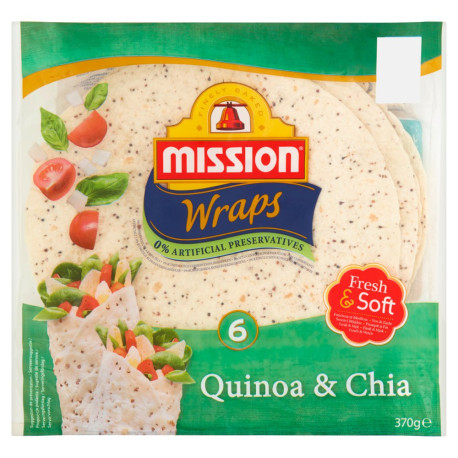 Mission Wraps Quinoa & Chia Tortilla pszenna 370 g (6 sztuk)
