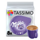 Tassimo Milka Słodzony napój kakaowy w proszku z odtłuszczonym mlekiem w proszku 240 g (8 kapsułek)