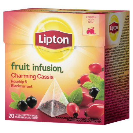 Lipton Fruit Infusion Charming Cassis Rosehip & Blackcurrant Herbatka owocowa 40 g (20 torebek)