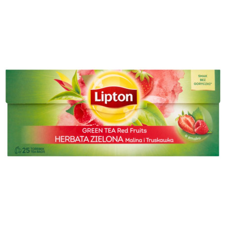 Lipton Herbata zielona malina i truskawka 35 g (25 torebek)