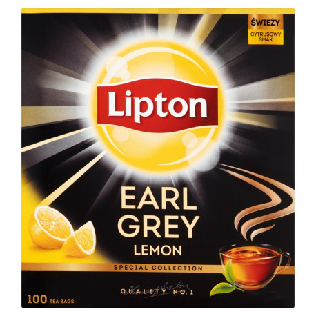 Lipton Earl Grey Lemon Herbata czarna 200 g (100 torebek)