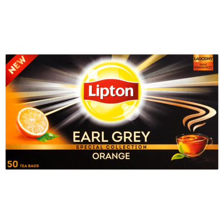 Lipton Earl Grey Orange Herbata czarna 70 g (50 torebek)