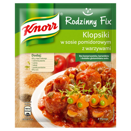 Knorr Rodzinny Fix Klopsiki w sosie pomidorowym z warzywami 48 g