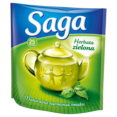 Saga Herbata zielona 32,5 g (25 torebek)