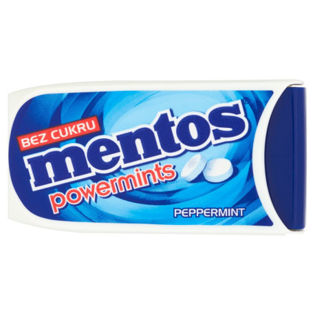 Mentos Powermints Odświeżające pastylki bez cukru o smaku miętowym 5,7 g
