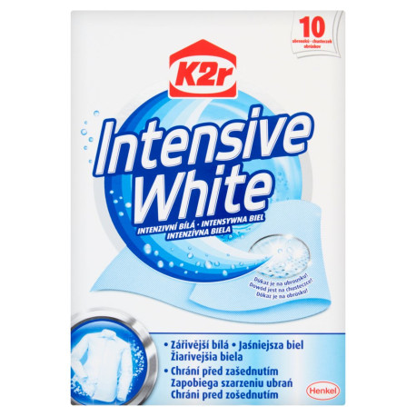 K2r Intensive White Chusteczki do prania 10 sztuk