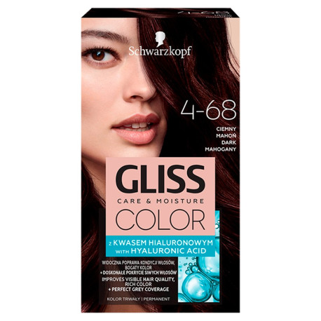 Schwarzkopf Gliss Color Farba do włosów ciemny mahoń 4-68