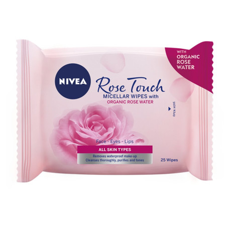 NIVEA Rose Touch Micelarne chusteczki z organiczną wodą różaną 25 sztuk