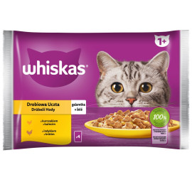 Whiskas Mokra karma dla kotów drobiowa uczta galaretka 340 g (4 x 85 g)