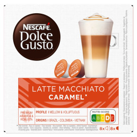Nescafé Dolce Gusto Latte Macchiato Caramel Palona kawa mielona 145,6 g (8 x 13,2 g i 8 x 5 g)