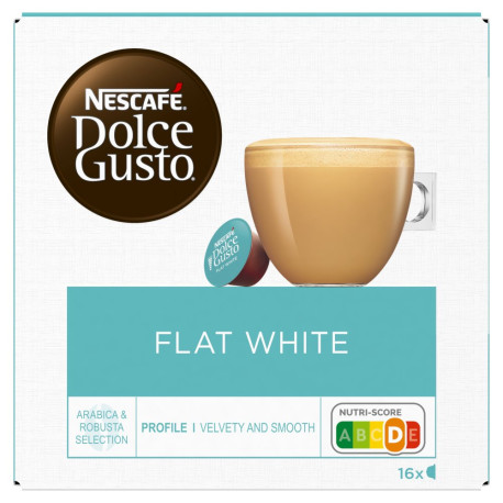 Nescafé Dolce Gusto Flat White Pełne mleko w proszku z kawą i cukrem 187,2 g (16 x 11,7 g)