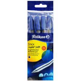 PELIKAN Długopis Stick Super Soft niebieski 4 szt.