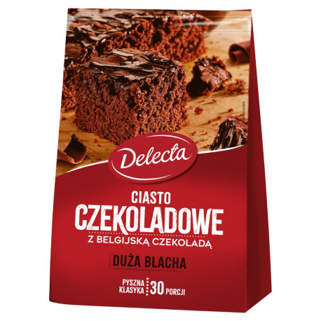 Delecta Duża Blacha Ciasto czekoladowe z belgijską czekoladą mieszanka do przygotowania ciasta 670 g