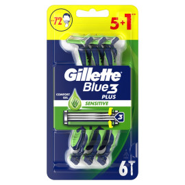 Gillette Blue3 Plus Sensitive, maszynki jednorazowe dla mężczyzn, 6 sztuk