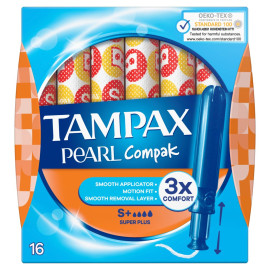 Tampax Compak Pearl Super Plus Tampony z aplikatorem, x16