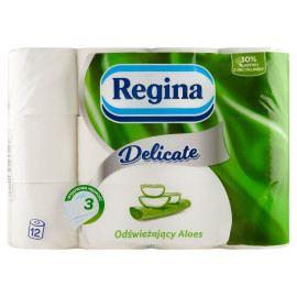 Regina Delicate Papier toaletowy odświeżający aloes 12 rolek
