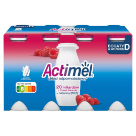 Actimel Napój jogurtowy o smaku malinowym 800 g (8 x 100 g)