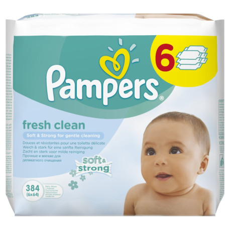 Pampers Baby Fresh Clean Chusteczki 6 x 64 sztuki