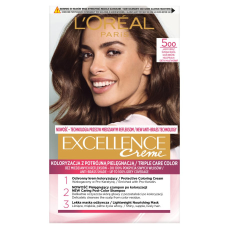 L\'Oréal Paris Excellence Creme Farba do włosów 500 jasny brąz