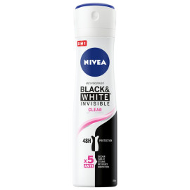 Nivea Black&White Invisible Clear Antyperspirant dla kobiet w spray\'u 150 ml