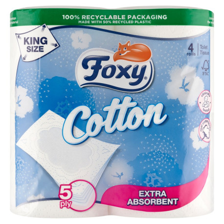Foxy Cotton Papier toaletowy 4 sztuki