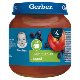 Gerber Krem z jabłek i jagód po 4. miesiącu 125 g