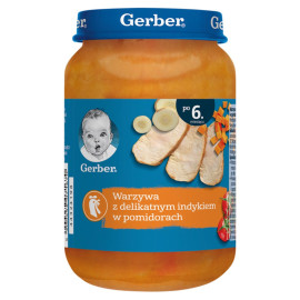 Gerber Warzywa z delikatnym indykiem w pomidorach po 6. miesiącu 190 g