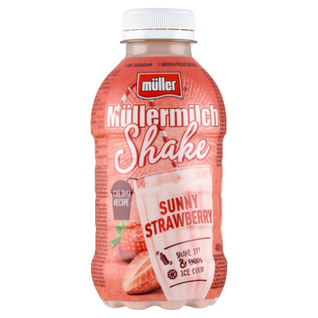Müller Müllermilch Shake Napój mleczny o smaku truskawkowym 400 g
