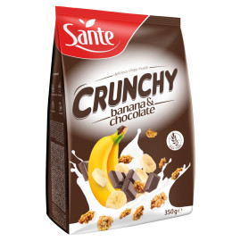 Sante Crunchy Chrupiące płatki zbożowe z bananem i czekoladą 350 g