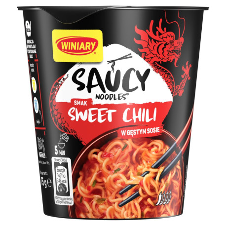 Winiary Saucy Noodles Danie instant smak sweet chili w gęstym sosie 75 g