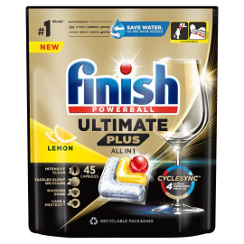 Finish Ultimate Plus Lemon Kapsułki do mycia naczyń w zmywarce 549 g (45 sztuk)