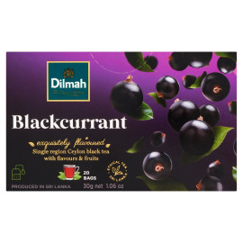 Dilmah Cejlońska herbata czarna aromatyzowana czarna porzeczka 30 g (20 x 1,5 g)