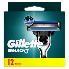 Gillette Mach3 Ostrza wymienne do maszynki do golenia dla mężczyzn, 12 ostrza wymienne