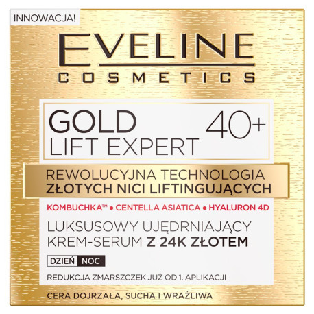 Eveline cosmetics Gold Lift Expert  Luksusowy ujędrniający krem-serum z 24K złotem,d/n, 40+