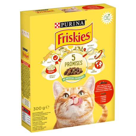 Friskies Karma dla kotów z mieszanką wołowiny i kurczaka z warzywami 300 g