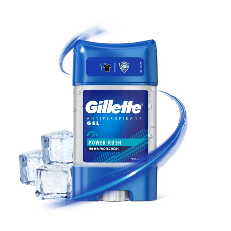 Gillette Power Rush Przezroczysty żel dla mężczyzn, antyperspirant i dezodorant