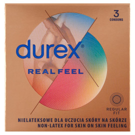 Durex Real Feel Wyrób medyczny prezerwatywy nielateksowe 3 sztuki