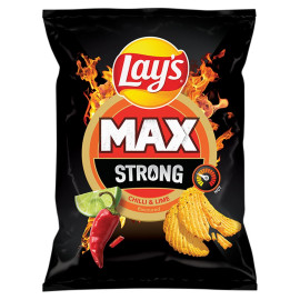 Lay's Max Strong Chipsy ziemniaczane karbowane o smaku ostrego chilli i limonki 250 g