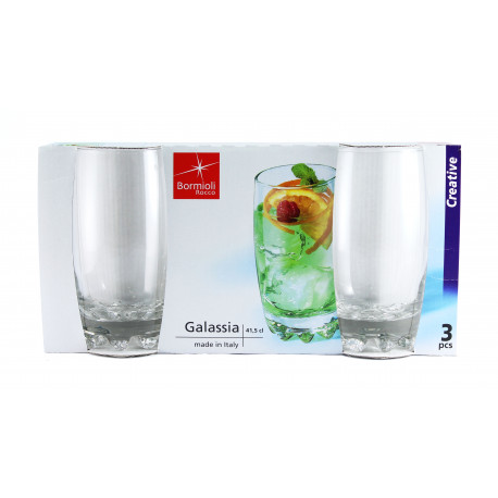 GALASSIA Komplet 3 szklanek long drink 420 ml